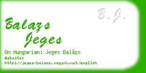 balazs jeges business card